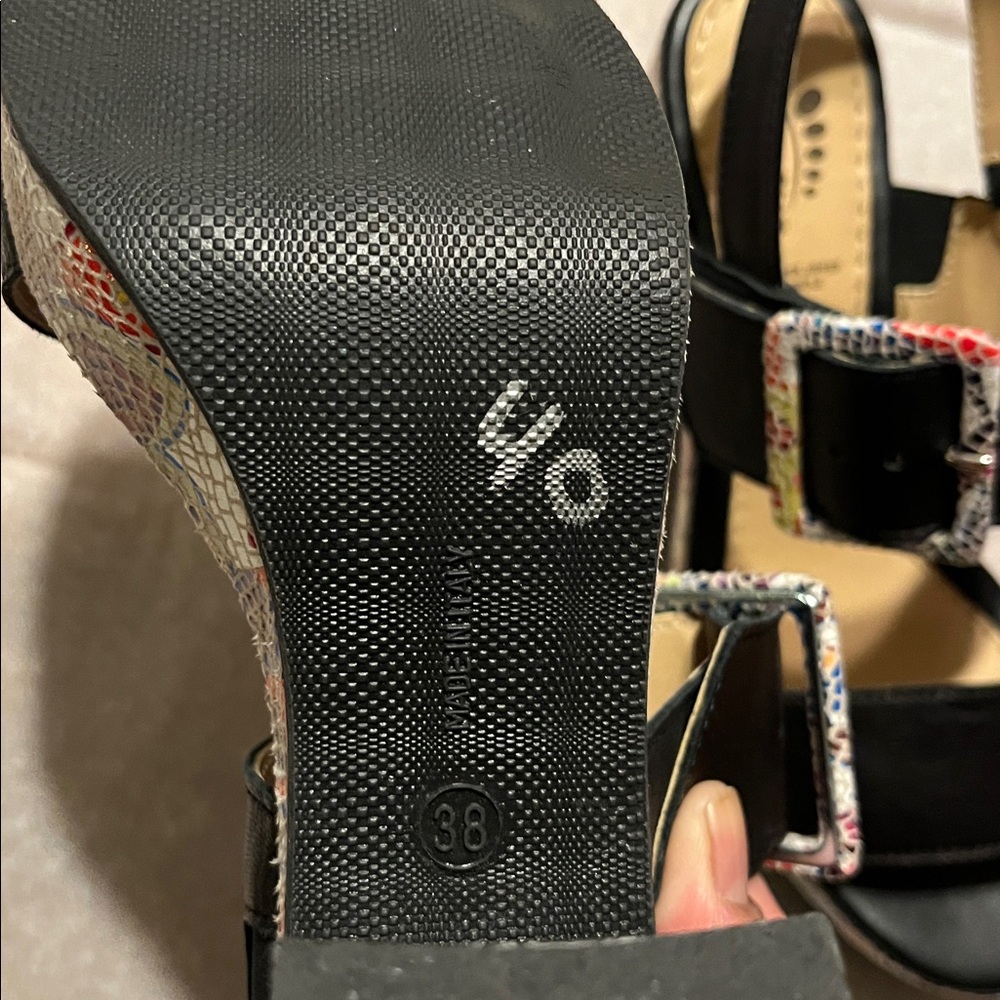 Spring Step Black and Multicolor Platform Sandals - Picture 15 of 16